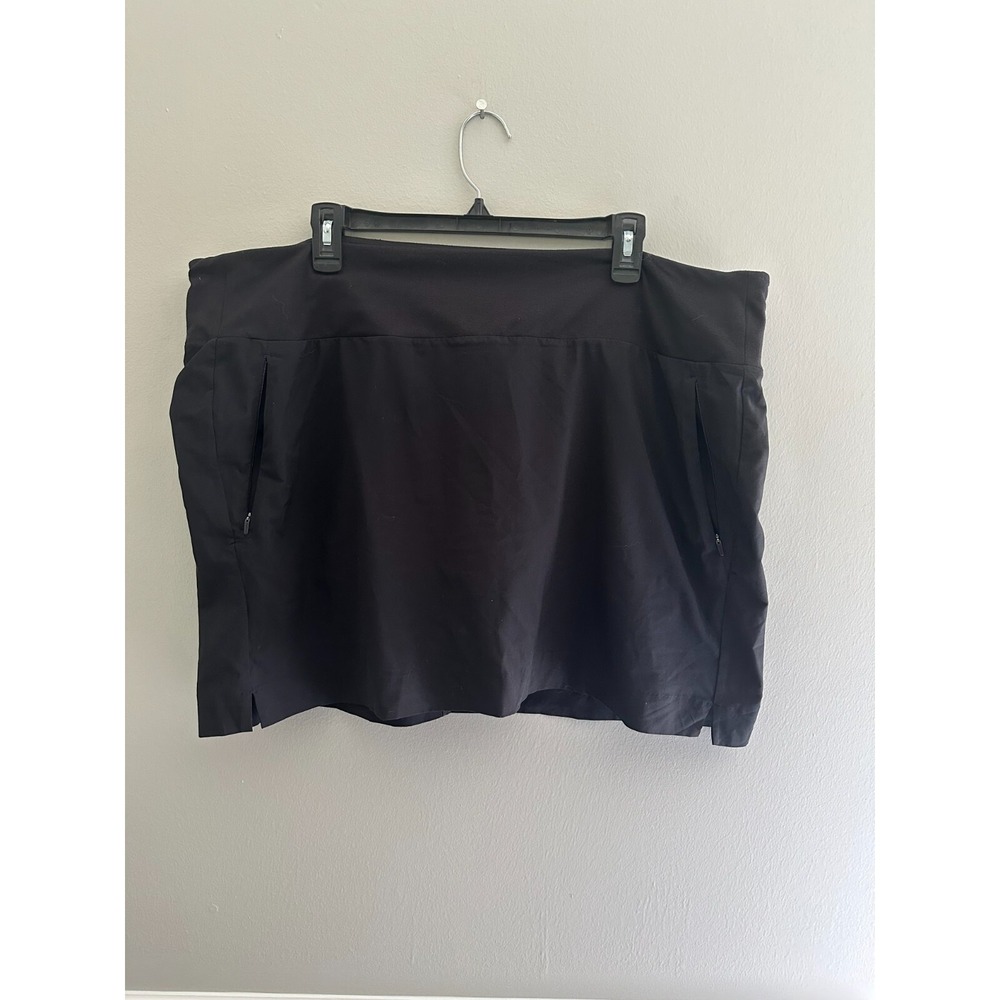 Athleta Soho Skort Black Pull On Stretch Waist Athleisure Shorts Under Womens 20
